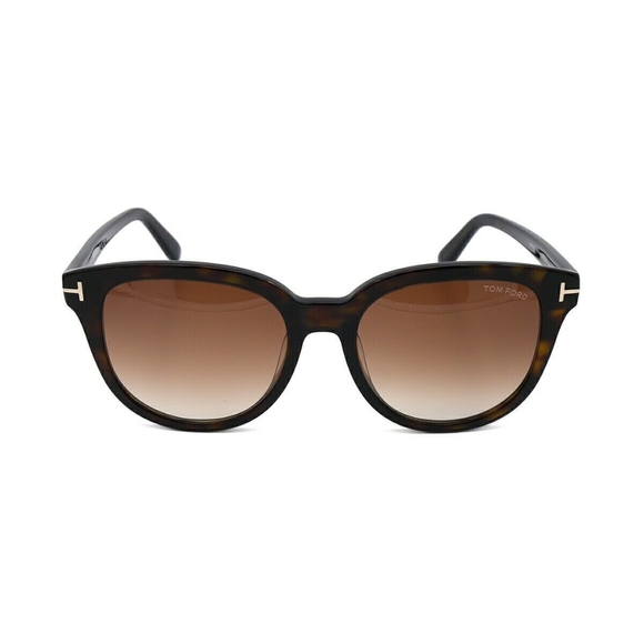 NEW TOM FORD WOMEN ROUND DARK HAVANA OLIVIA-02 TF914F 52F SUNGLASSES FT0914/F/S - Picture 1 of 5